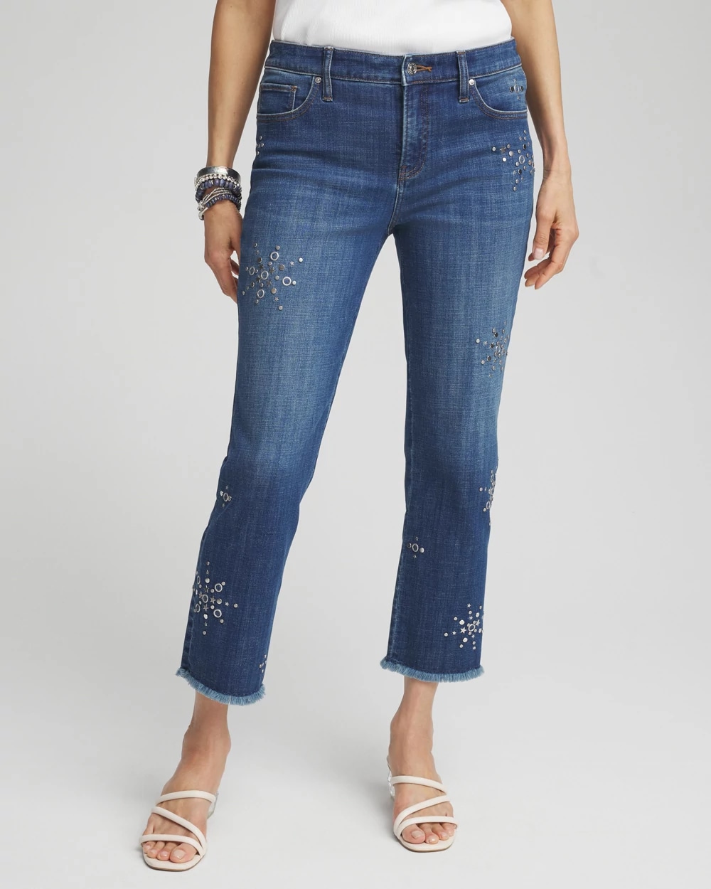 【AAKE】CORI DENIM HALF PT Girlfriend Americana Fireworks Cropped Jeans | Chico's
